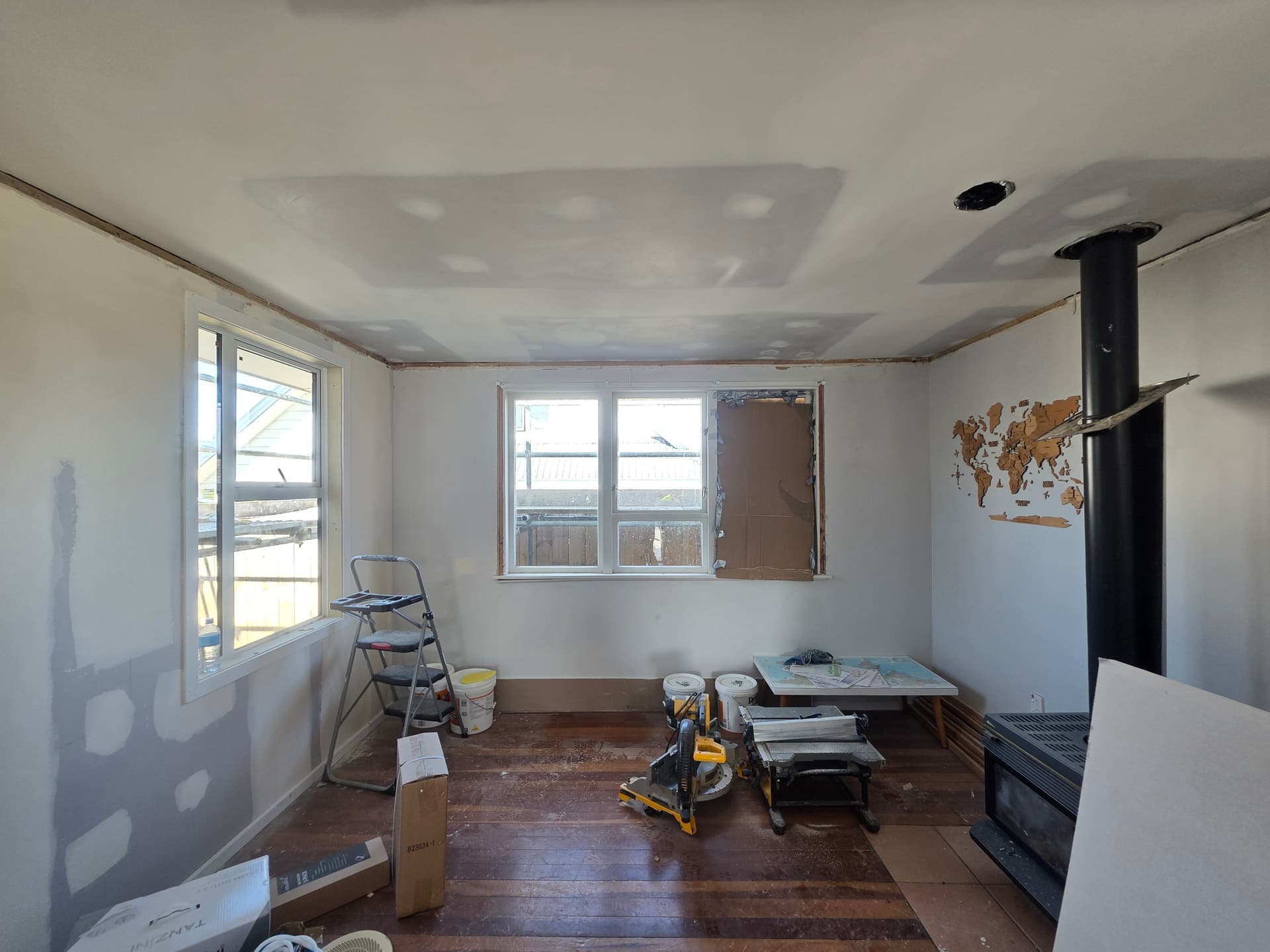 Interior renovation before, dated living area prior to Eleva Property preparation works